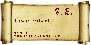 Hrobak Roland névjegykártya